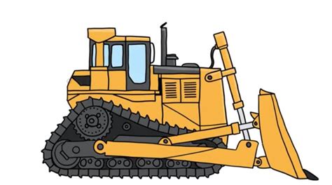 How To Draw Bulldozer step by step - Easy Drawing Bulldozer ...