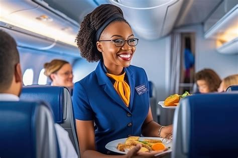 Premium Photo Portrait Of An African American Flight Attendant