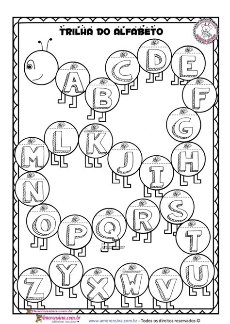 Atividades De AlfabetizaÇÃo Trilha Do Alfabeto Da Centopeia