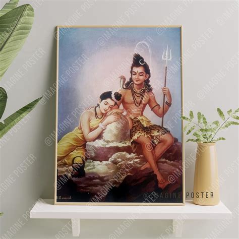 Jual Poster Gambar Dewa Hindu Poster Dewa Siwa Dan Dewi Parwati