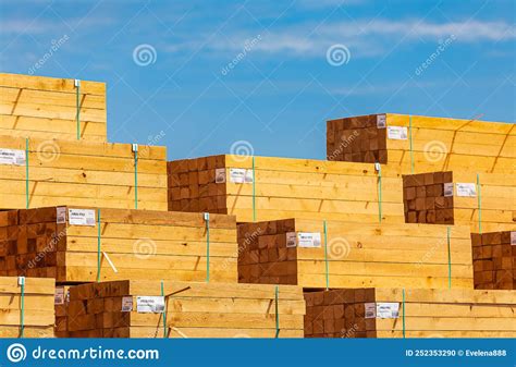 Piles Of Wooden Boards In The Sawmill Planking Wood Timber Stack Of