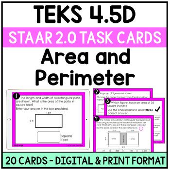 Teks D Area And Perimeter Staar Task Cards By All Star Teacher