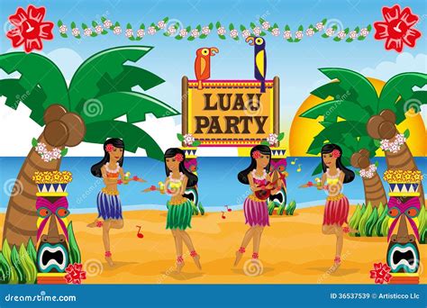 Hawaiian Luau Party Royalty Free Stock Images - Image: 36537539