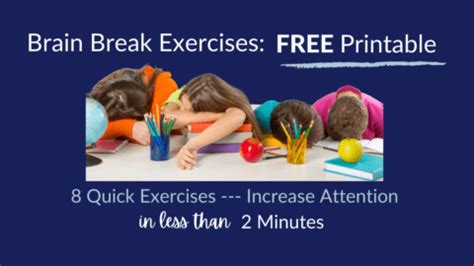 Best Brain Break Exercises - FREE Printable - DEVELOP LEARN GROW