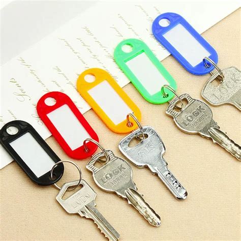 Pcs Lot Colorful Plastic Keychain Key Tags Label Numbered Name