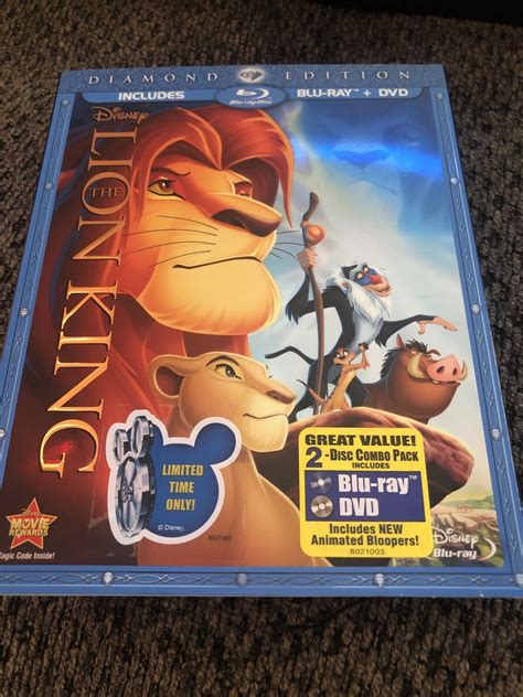 The Lion King Blu Ray DVD 2011 2 Disc Set Diamond Edition W