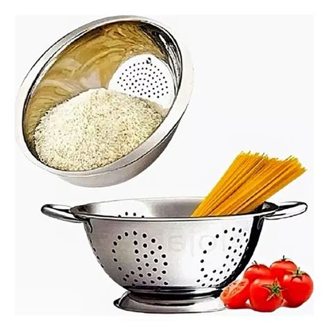 Kit Escorredor De Macarrão Massas escorredor Arroz Aço Inox MercadoLivre