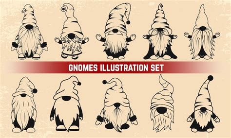 Premium Vector Christmas Gnomes Vector Illustration Collection