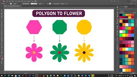 How To Create Polygon To Flower In Adobe Illustrator Cc Youtube