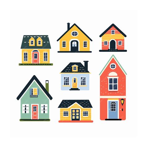 premium vector collection colorful house illustrations showcasing