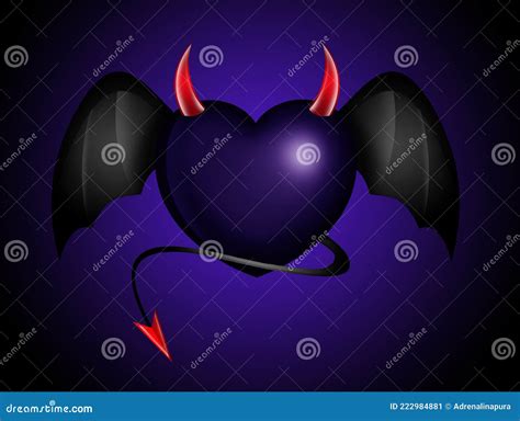 Illustration Of Heart Black Devil Stock Illustration Illustration Of