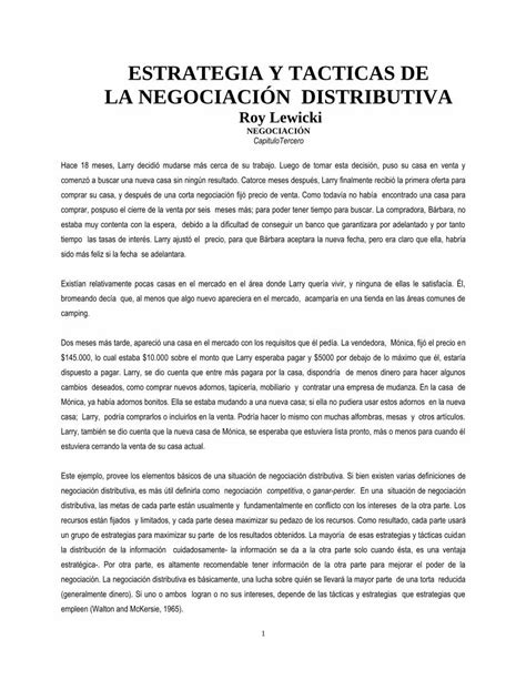 Pdf Estrategia Y Tacticas De La Negociaci N Pdf Fileluego De Tomar