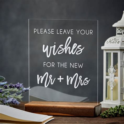 Leave Your Wishes For The Mr And Mrs Acrylic Wedding Sign Rich Design Co