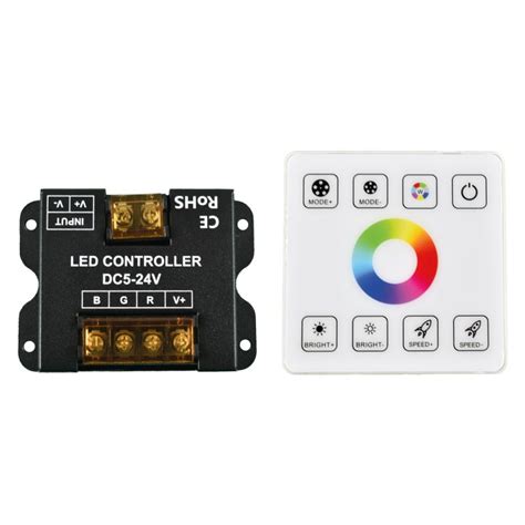 RGB controller for LED strips with RF touch panel - 5-24V/DC