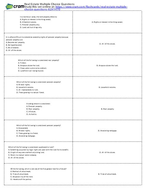 Real Estate Multiple Choice Small 00center 10 6241470 I N A Techni