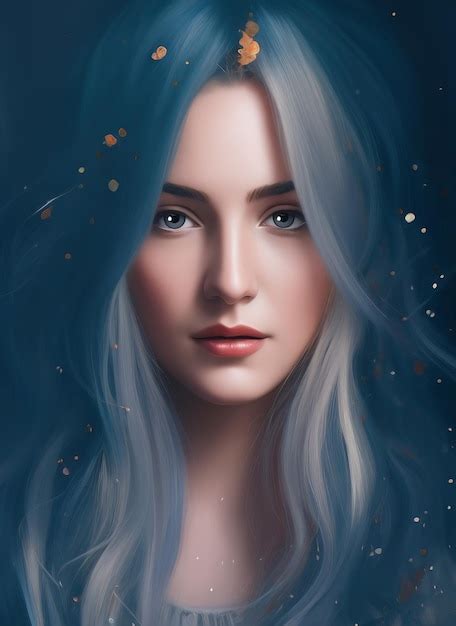 Cuadro de retrato de una bella mujer ilustración de una chica hermosa