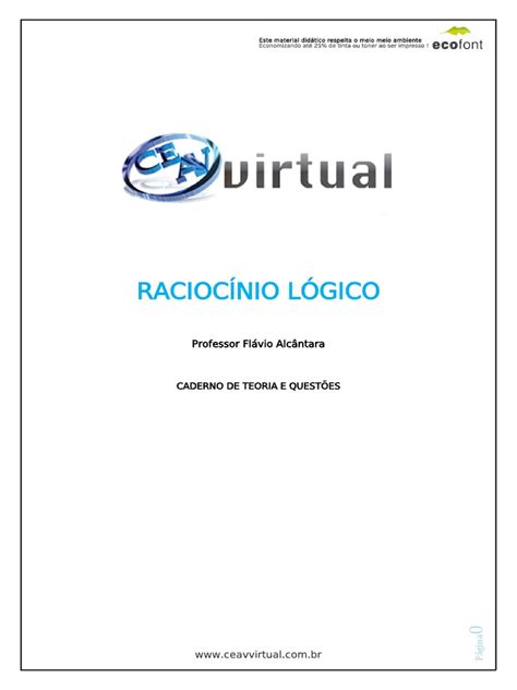 PDF Raciocinio Logico Flavio DOKUMEN TIPS