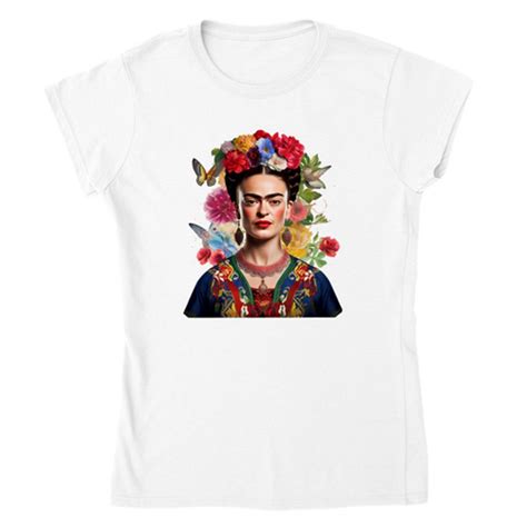 T Shirt Femme Classique Ras Du Cou Frida Kahlo Pop Art Hupsoo Arts Shop