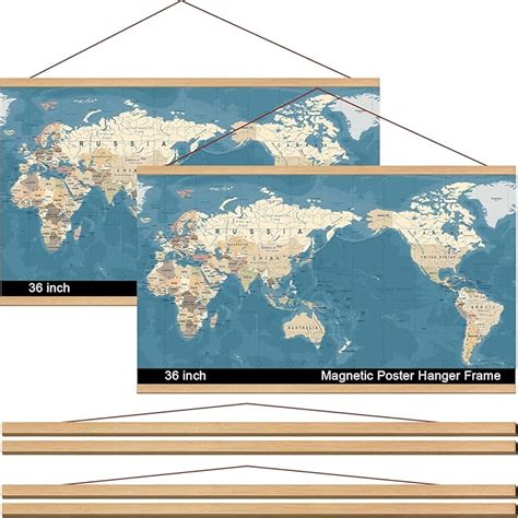 Amazon Thyle 4 Set 36 Inch Magnet Poster Hanger Frame Teak Wood