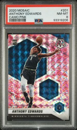 Anthony Edwards 2020 21 Panini Mosaic Pink Camo 201 RC PSA 8 EBay