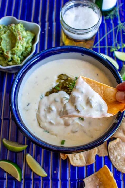 Easy Roasted Hatch Green Chili Queso Dip Recipe HOLA JALAPEÑO