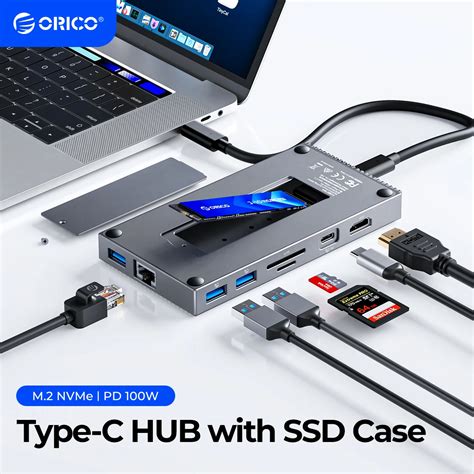 Orico Hub Usb C Avec Bo Tier Ssd M Nvme Externe Vers Usb