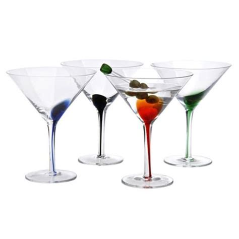 Artland Splash 12 Oz Martini Glasses Set Of 4 Multicolor