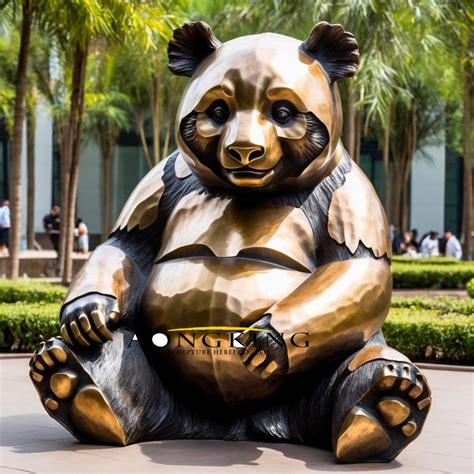 bronze China panda statue | Art Metal Sculpture