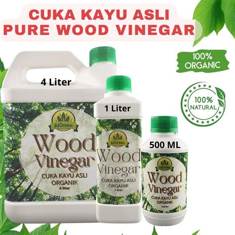 CUKA KAYU ASLI 100 TANPA CAMPURAN PURE WOOD VINEGAR 4 LITER 1 LITER