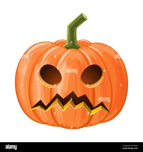 Halloween Pumpkin Jack O Lantern Isolated White Background Vector Stock Vector Image And Art