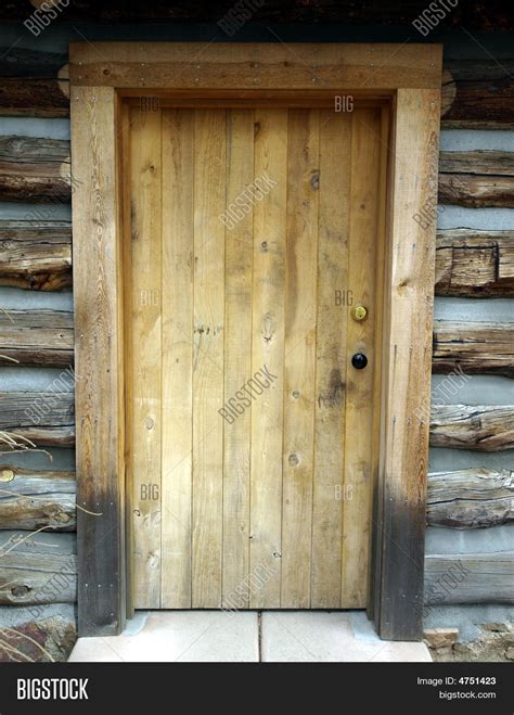 Wooden Door On Log Cabin Image And Photo Bigstock