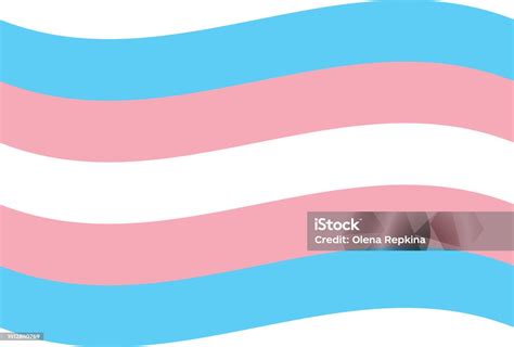 Geschwenkte Transgender Prideflagge Stock Vektor Art Und Mehr Bilder