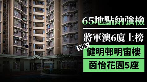 65地點納強檢 將軍澳6廈上榜包括健明邨明宙樓及茵怡花園5座（附名單）