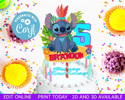 Stitch Cake Topper Printable