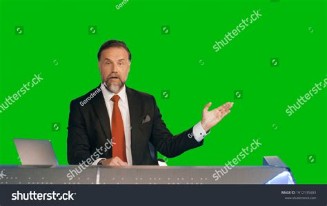 Green Screen Background Live News Studio Stock Photo 1912135483 ...