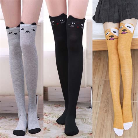 Official Online Store Cute Cartoon Lady Knit Long Boot Socks Over Knee