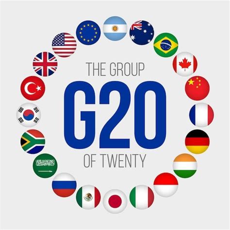 Premium Vector | G20 flags isolated on white National round button ...