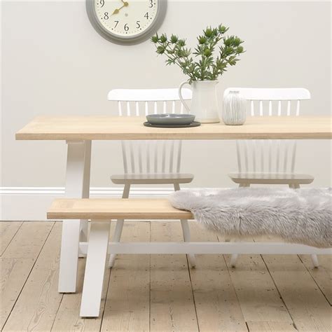 Chester Pure White Trestle Table Dining Set The Cotswold Company