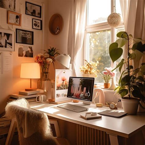 Toma Plana Del Espacio De Trabajo Relajante Foto Premium