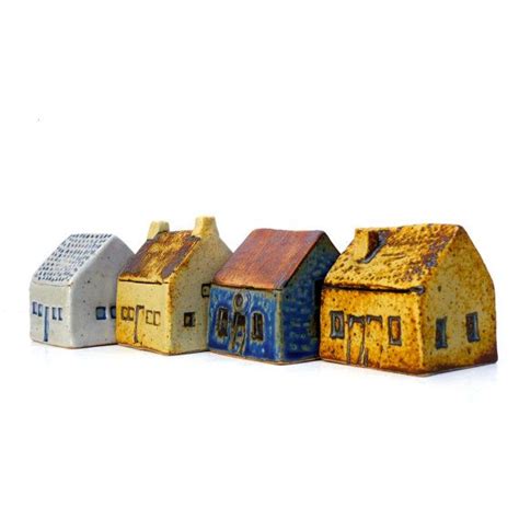 Ceramic Sculpture Village Houses Cottages By Bluemagpiedesign Village