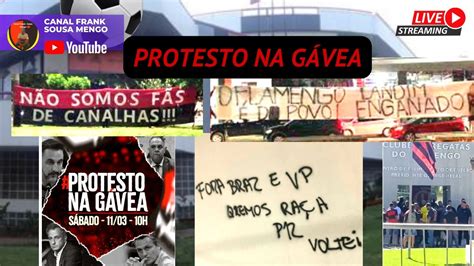 PROTESTO NA GÁVEA TORCIDA DO FLAMENGO FAZ PROTESTO NA PORTA DO CLUBE