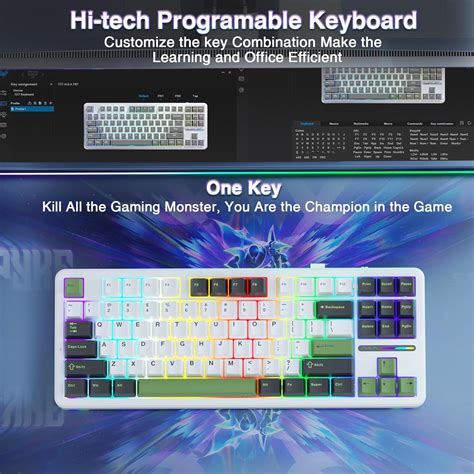 AULA F TKL Keyboard Gasket Percent RGB Keyboard Wireless Gaming Keyboard Hot Swappable