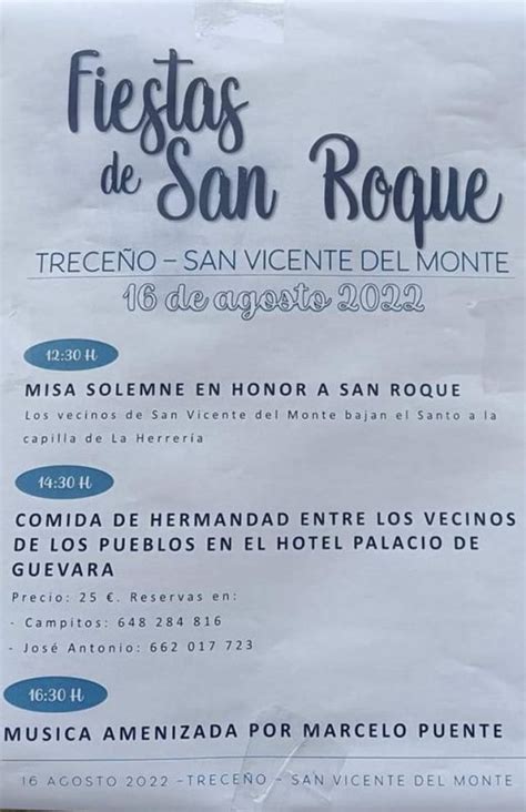 Fiestas de San Roque 2022 Treceño San Vicente del Monte Miplanhoy