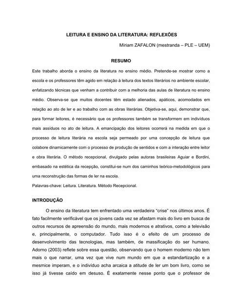 Pdf Leitura E Ensino Da Literatura Reflex Es Pdf File E O