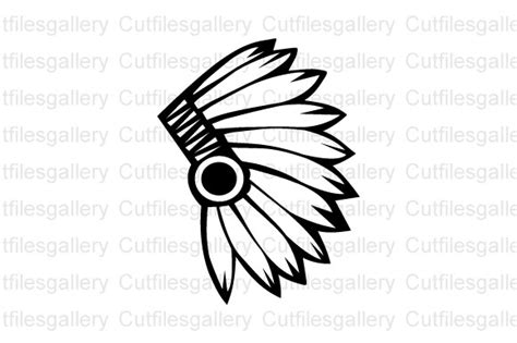 Indian Headdress Svg Indian Warrior Svg Graphic By Cutfilesgallery