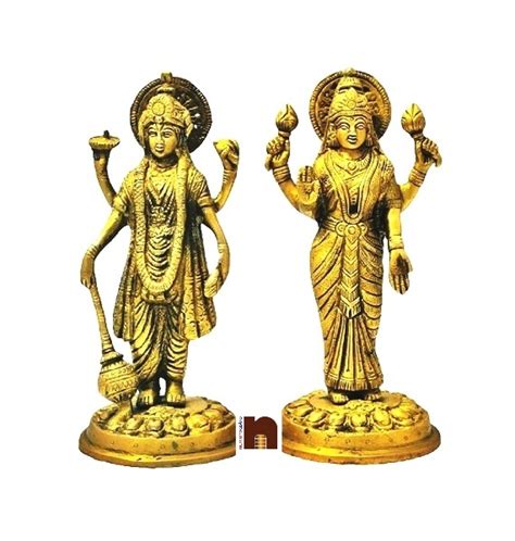 Shri Vishnu Ji Shri Laxmi Ji Idol In Brass 18 Cms 1 Pair