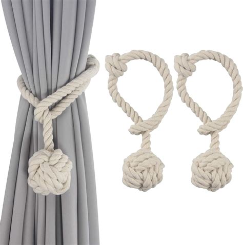 Amazon Porlau Pack Handmade Cotton Rope Curtain Tiebacks Rope