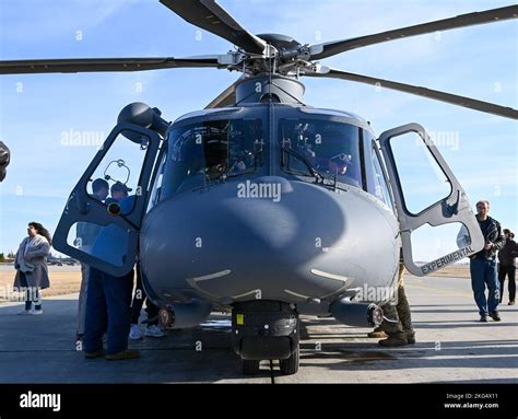 Leadership And Members Of Team Minot Tour A Boeing MH 139 Greywolf