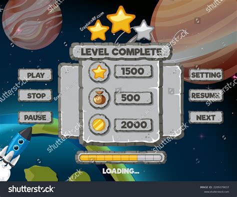 Space Game Background Template Elements Illustration Stock Vector ...