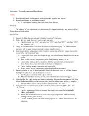 Thermodynamics And Equilibrium Experiment Determining Enthalpy